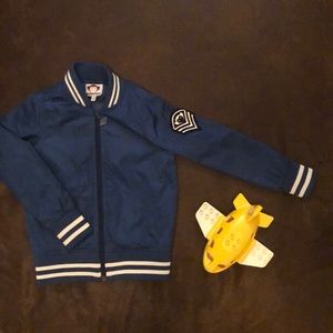 NWOT blue satin jacket size 6